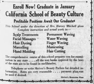 California Beauty School Newspaper Advertising