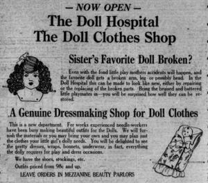 Doll Hospital Newspaper Advertising