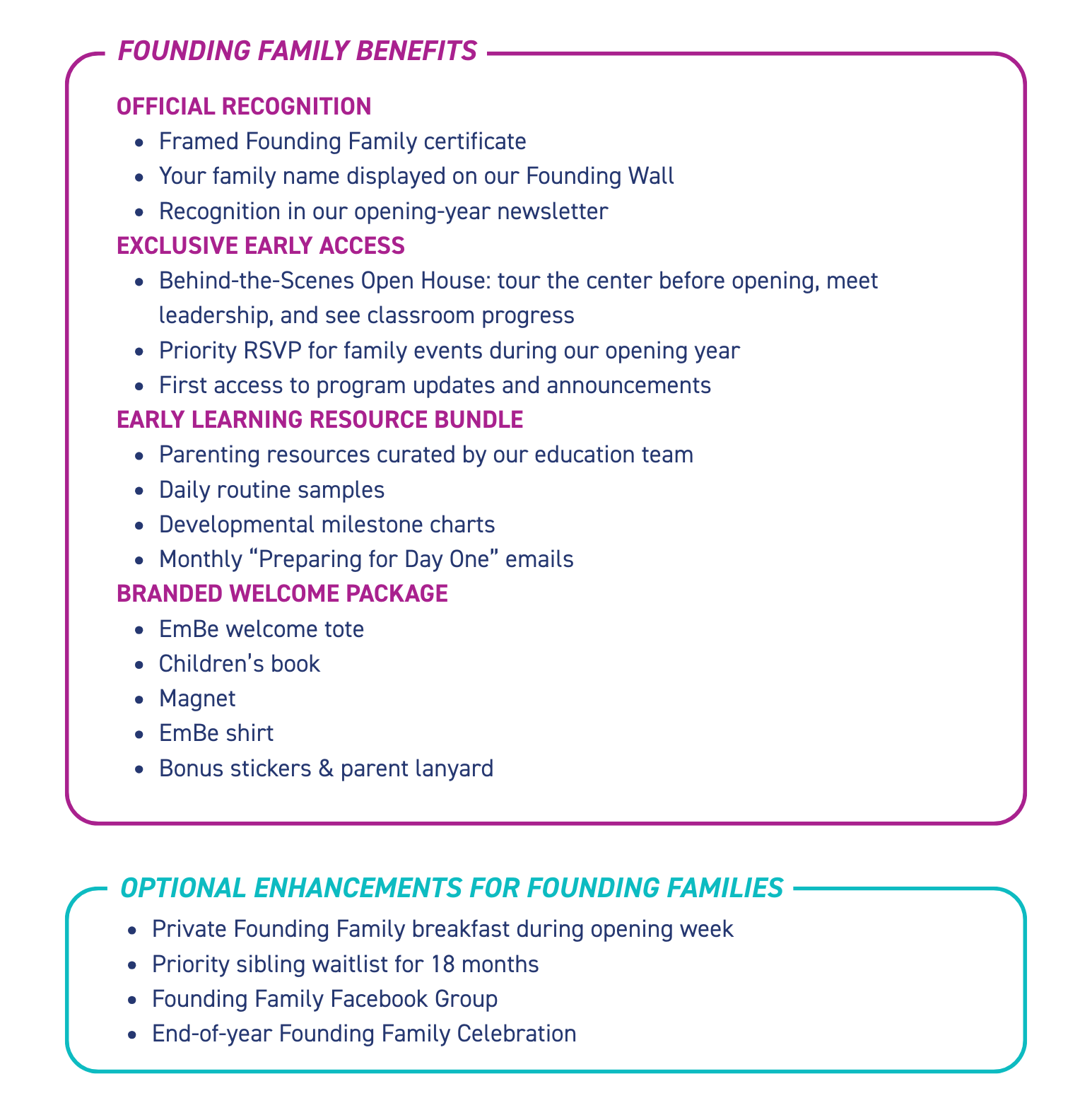 Founding Family-benefts